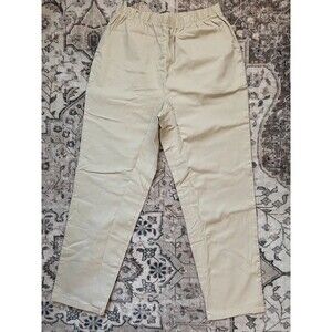 D&co large women’s pants L cream beige cotton Denim & Co